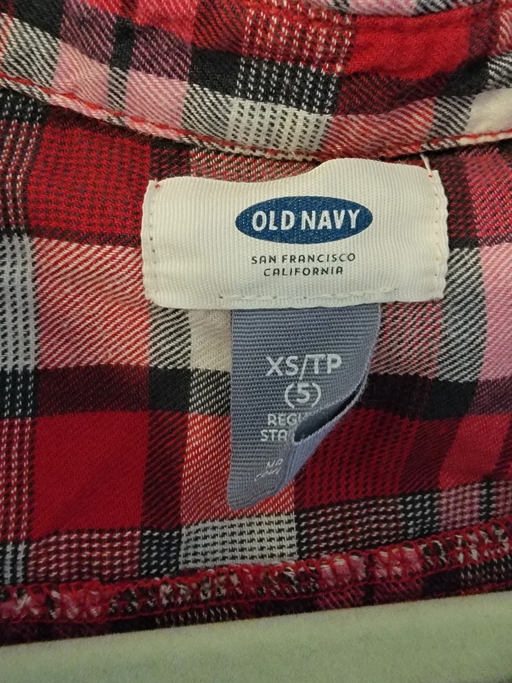 Girls Old Navy Red Plaid Shirt And 2 Jeans Lot